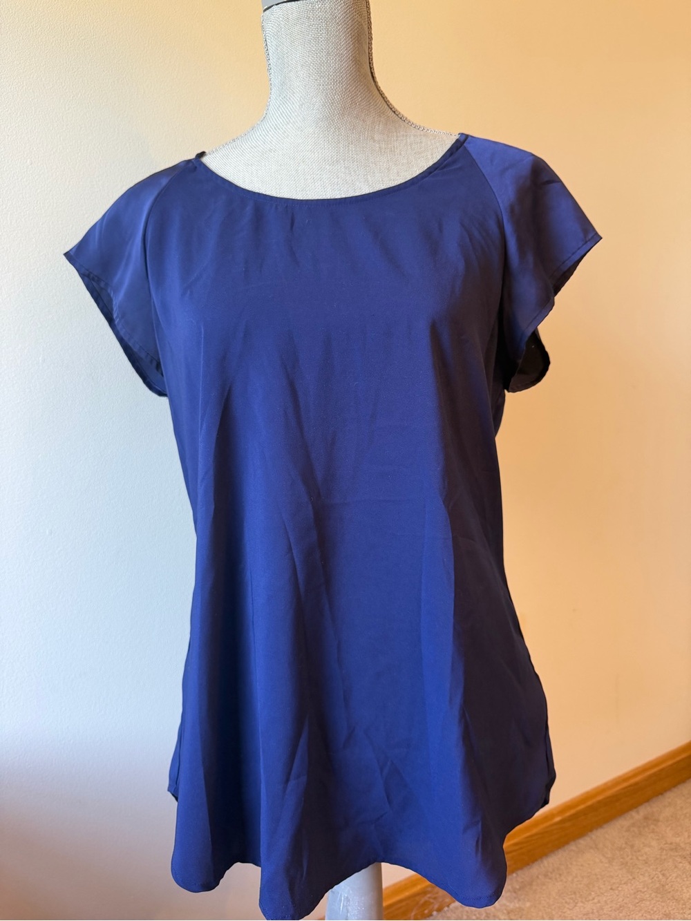 Express Women's Short Sleeve Blouse in Deep Blue